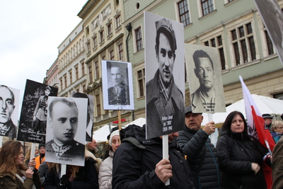 Uczestnicy Przemarszu Wyklętych