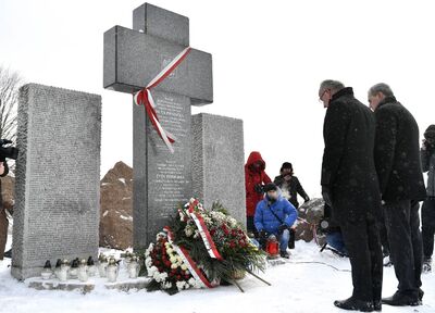 Uroczystości w Hucie Pieniackiej. Fot. PAP/Darek Delmanowicz