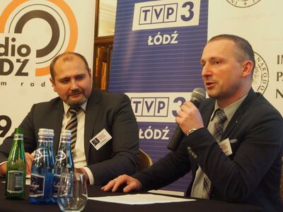 Od lewej: dr Jan Wiśniewski, Wyższa Szkoła Kultury Społecznej i Medialnej, dr hab. Jarosław Rybiński, Katolicki Uniwersytet Lubelski