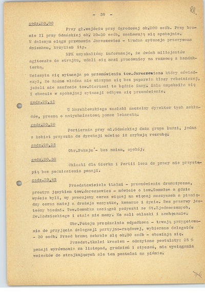 Kronika wydarzeń z terenu Łodzi, luty 1971 r., k. 38 (sygn. AIPN Ld pf 10/987, k. 88)