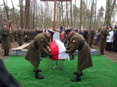 Zdjęcia z uroczystego pogrzebu ofiar egzekucji niemieckich w Zgierzu i Lasach Lućmierskich