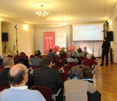 Prezentacja komiksu na temat losów Polaków z zaboru pruskiego w czasie I wojny światowej – dr Tomasz Łabuszewski. Fot. M. Sankiewicz