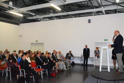 Otwarcie wystawy „EUROPA W RODZINIE. Ziemiaństwo polskie w XX wieku” w Ośrodku „Pamięć i Przyszłość” we Wrocławiu połączone z sesją historyczną „Kultura ziemiańska. Rola i znaczenie w XIX i XX w.” Na zdj. Marcin Schirmer, wiceprezes PTZ