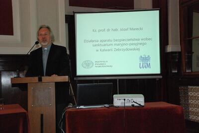 Ks. prof. dr hab. Józef Marecki z prelekcją „Działania aparatu bezpieczeństwa wobec sanktuarium pasyjno-maryjnego w Kalwarii Zebrzydowskiej w latach 1945–1989”