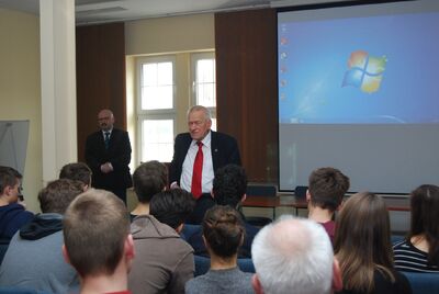 Spotkanie dla młodzieży z Kornelem Morawieckim pt. „Twierdza – o historii Solidarności Walczącej”. Na zdj. Kornel Morawiecki