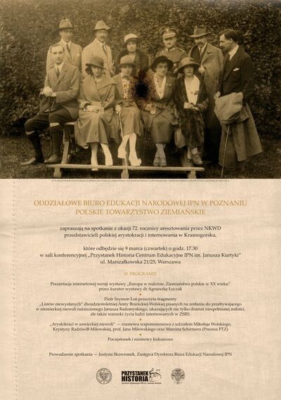 Arystokraci w sowieckiej niewoli – spotkanie wspomnieniowe na „Przystanku Historia” – Warszawa, 9 marca 2017