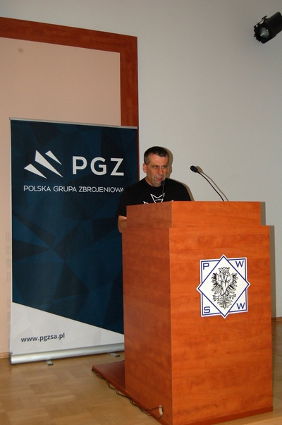 Spotkanie z uczestnikami rajdu motocyklowego w auli Państwowej Wyższej Szkoły Wschodnioeuropejskiej w Przemyślu.