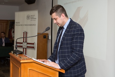 Michał Delikat - przedstawiciel wojewody podkarpackiego na uroczystości KWiS w Rzeszowie.