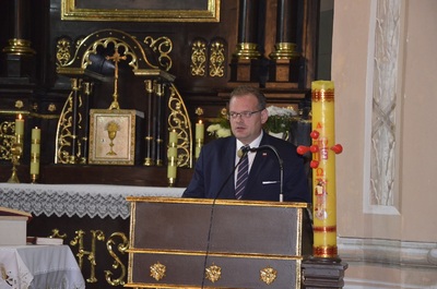 Jan Józek Kasprzyk szef UdsKiOR na obchodach 80. rocznicy agresji sowieckiej na Polskę w Kutach.