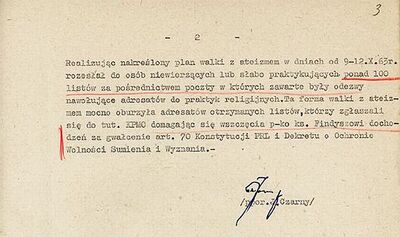 Notatka służbowa sporządzona przez funkcjonariusza KPMO w Jaśle dotycząca działalności ks. Władysława Findysza IPN-Rz-34/39, k. 2, 3