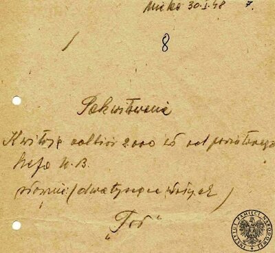 Pokwitowania za wykonanie zadania, podpisane przez agenta „Tor”