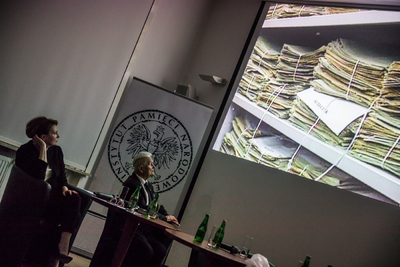 Panel dyskusyjny „Wokół lustracji w Polsce” – Warszawa, 12 kwietnia 2018. Fot. Sławek Kasper (IPN)