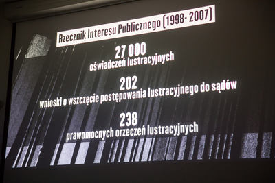 Panel dyskusyjny „Wokół lustracji w Polsce” – Warszawa, 12 kwietnia 2018. Fot. Sławek Kasper (IPN)