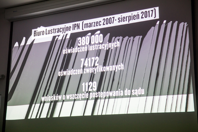 Panel dyskusyjny „Wokół lustracji w Polsce” – Warszawa, 12 kwietnia 2018. Fot. Sławek Kasper (IPN)