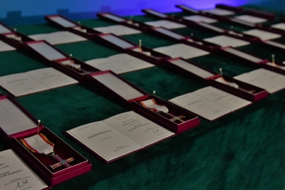 Uroczystość wręczenia Krzyży Wolności i Solidarności działaczom opozycji antykomunistycznej, Szczecin, 2021 (fot. Marcin Manowski/IPN Oddział w Szczecinie)