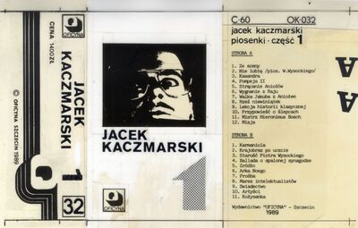 Matryca okładki magnetofonowej (rozpowszechnianej przez podziemne Wydawnictwo „Oficyna” – Szczecin)
