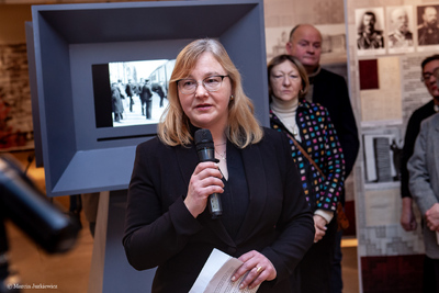 Wernisaż wystawy „We want to be free, we will be free!”. Māra Sprūdža, dyrektor Narodowego Archiwum w Rydze – Warszawa, 9 stycznia 2019. Fot. Marcin Jurkiewicz
