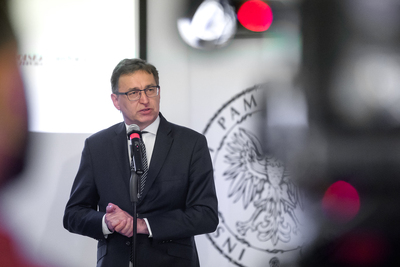 Prezes IPN Jarosław Szarek. Otwarcie wystawy „Wojna światów 1920” – Warszawa, 12 sierpnia 2020. Fot. Sławek Kasper (IPN)