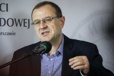 Referat wstępny wygłosił prof. Antoni Dudek. Konferencja naukowa „Obrachunek z dekadą Jaruzelskiego...” – Warszawa, 13–14 grudnia 2021. Fot. Sławek Kasper (IPN)