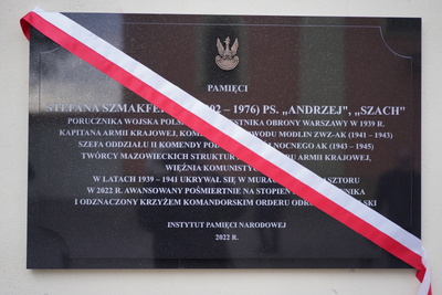 Uroczystość odsłonięcia tablicy upamiętniającej Stefana Szmakfefera – Zakroczym, 20 lutego 2022. Fot. Mateusz Niegowski (IPN)