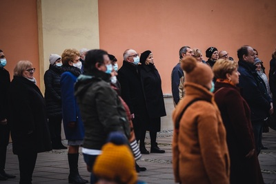 Uroczystość odsłonięcia tablicy upamiętniającej Stefana Szmakfefera – Zakroczym, 20 lutego 2022. Fot. Mateusz Niegowski (IPN)