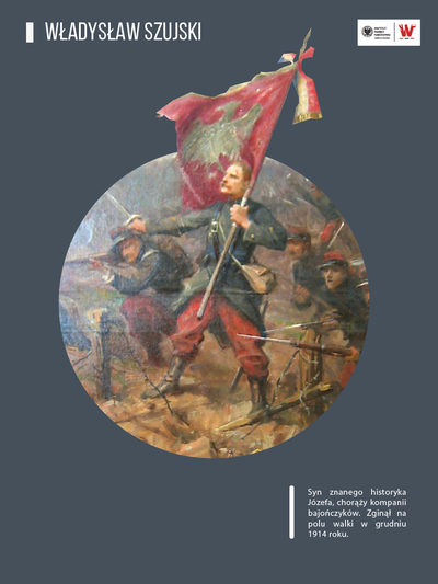 Grafika przedstawia Władysława Szujskiego w mundurze Legii Cudzoziemskiej podczas bitwy