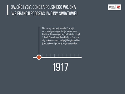 Grafika przedstawia tekst na temat wydarzenia z 1917 roku, które miało związek z Legionem Bajończyków.